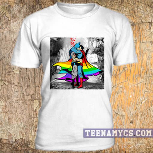 Batman vs Superman gay pride t-shirt