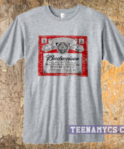 Budweiser lager beer label t-shirt