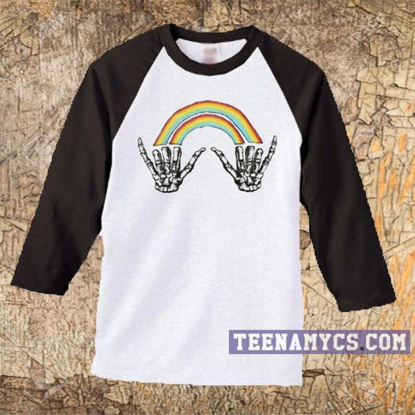 Louis Tomlinson rainbow skeleton hands T-shirt