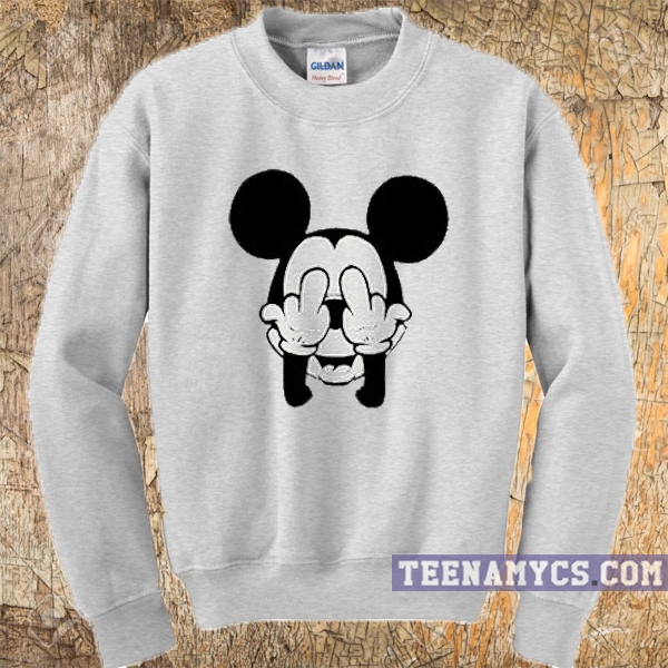 MIckey middle finger hand sign Sweatshirt