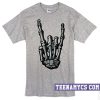 Skeleton Hand Horns Up Metal Sign T-Shirt
