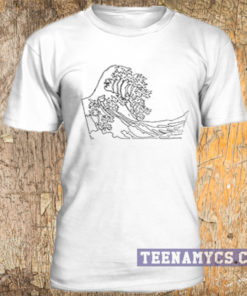 White high tide wave t-shirt