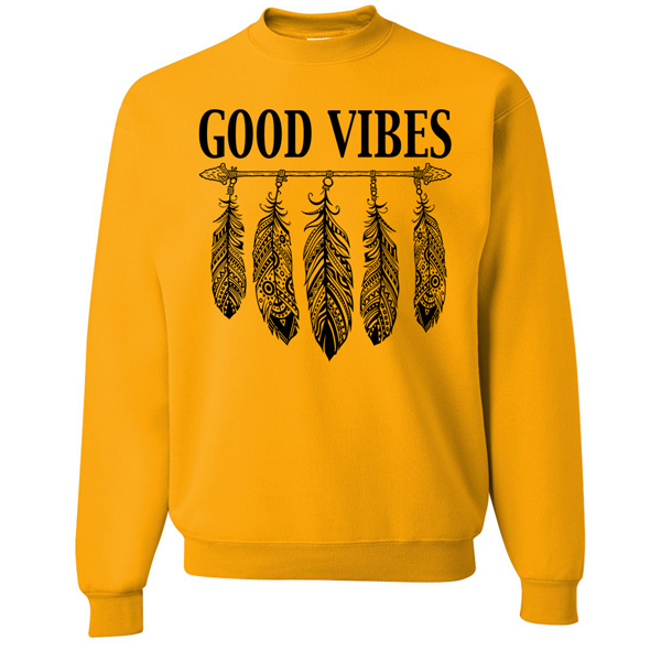 Good Vibes Black Feather Sweatshirt