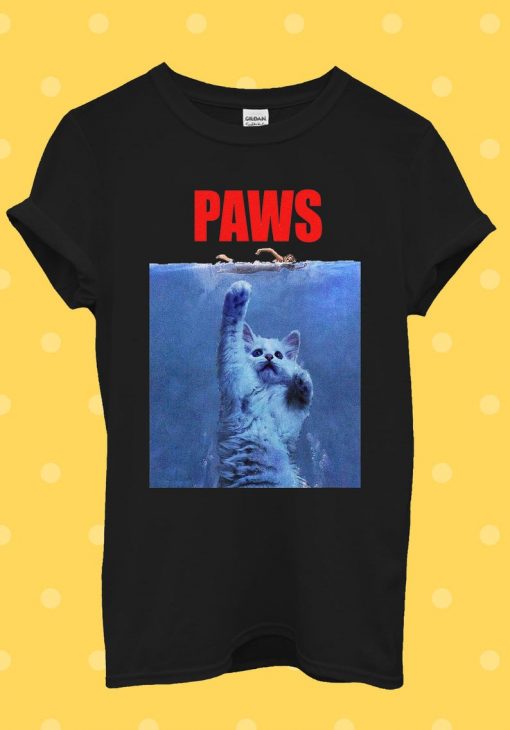 Paws Cat Kitten Meow Parody Hipster T Shirt