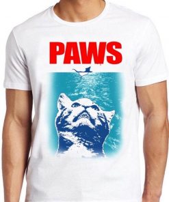 Paws T Shirt Jaws Cat Kitten Funny Parody T-Shirt