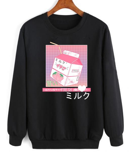 Japanese Otaku Stylish Aesthetic Milk Sweatshirt