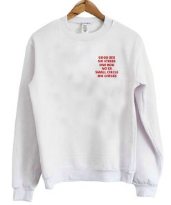 Good Sex No Stress One Boo No Ex Small Circle Big Checks Pocket Print Sweatshirt