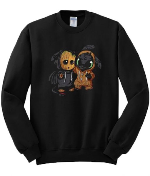 Baby Groot And Toothless Sweatshirt