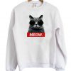 Meow Cat Graphic Sweatshirt