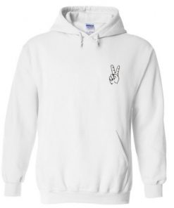 Peace Hand Sign Pocket Print Hoodie