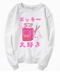 Pink Pocky Print Pokky Daisuki Sweatshirt