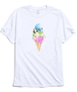 Ice Cream Pug Skull T-Shirt