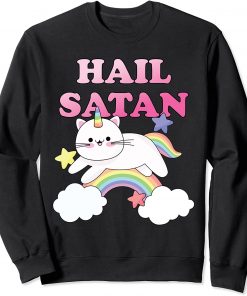 Rainbow Satanic Unicorn Cat Hail Satan Sweatshirt