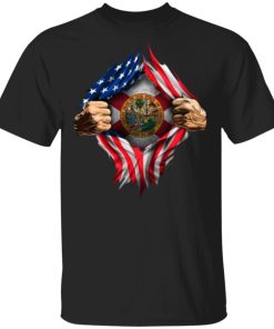 Florida Heartbeat Inside American Flag T-Shirt