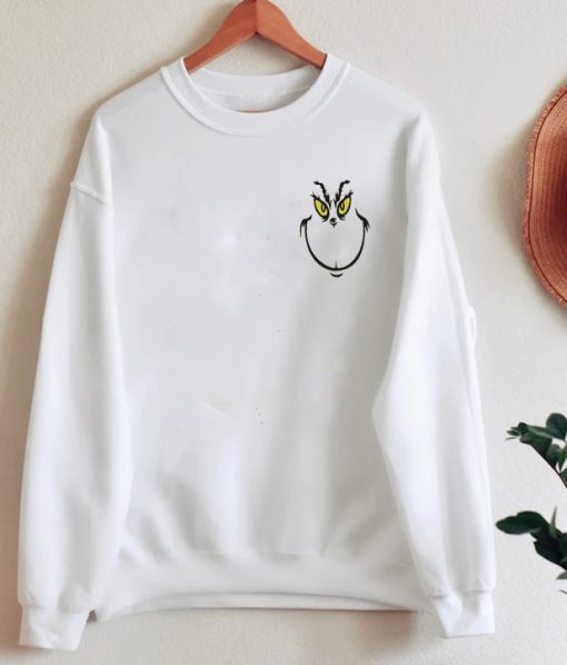 Grinch Face Pocket Print Sweatshirt