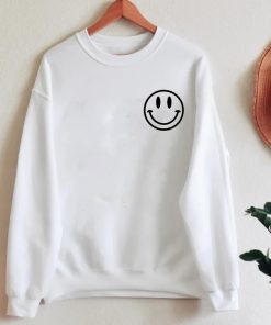 Smiley Face Pocket Print Sweatshirt