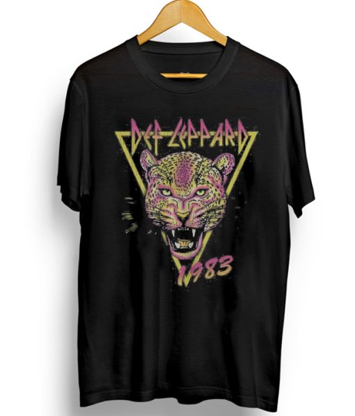 Def Leppard Neon Leopard 1983 T-Shirt