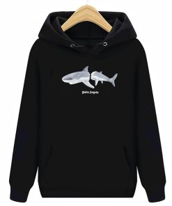 Shark Print Logo Hoodie