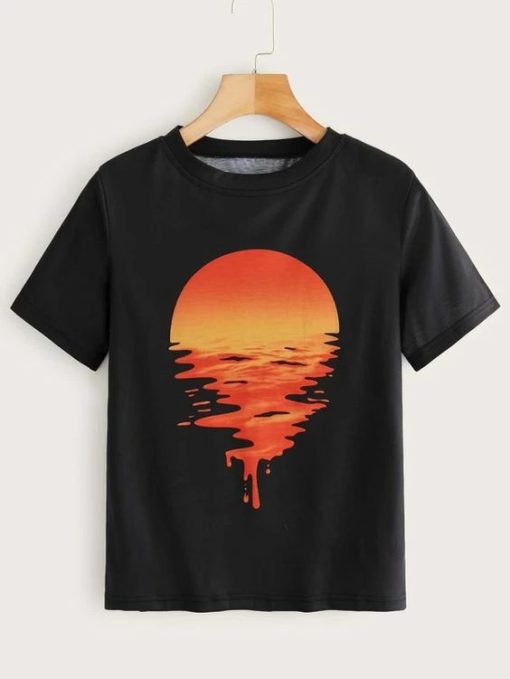 Sunset Print T-Shirt - teenamycs