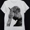 Tupac Middle Finger Graphic T-Shirt