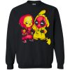 Baby Pikachu Pokemon and Deadpool Sweatshirt