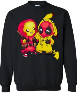 Baby Pikachu Pokemon and Deadpool Sweatshirt