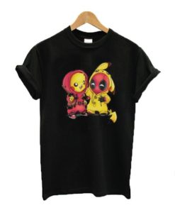 Baby Pikachu Pokemon and Deadpool T-shirt