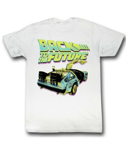 Back to the Future Neon White Adult T-Shirt