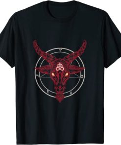 Baphomet Goat Head Gothic Clothing Pentagram Satanic Symbol T-Shirt