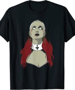 Black Religion Goth Sister Nun - Evil Goth Cross Tattoo T-Shirt