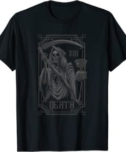 Death Tarot Card Satanic Grim Reaper Occult Horror Pagan T-Shirt