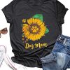 Dog Mom Shirt Tees for Women Letter Print Dog Lover Tees Sunflower Casual Short Sleeve Mom Gift Tee