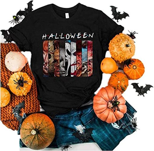 Funny Friends Horror Halloween T-Shirt Michael Myers Jason Horror Scary Movies Gift T-Shirt