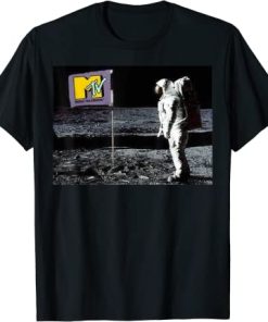 MTV Man On The Moon Logo Flag Graphic T-Shirt