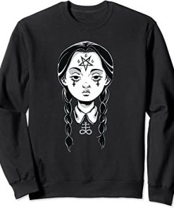 Satanic Goth Punk Girl Creepy Devil Pentagram Punk Rock Sweatshirt