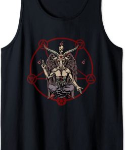 Satanic Pentagram 666 Baphomet Ritual Goth Tank Top