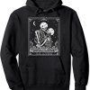 The Lovers Vintage Tarot Card Astrology Skull Horror Occult Pullover Hoodie