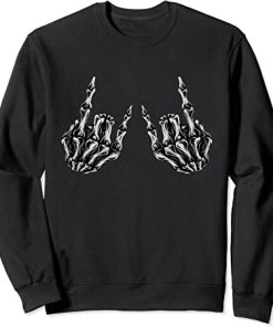 Rock On Rock Star Skeleton Hands Sweatshirt