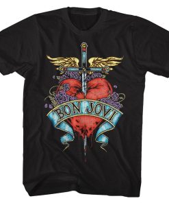 Bon Jovi Heart and Dagger Logo T-Shirts