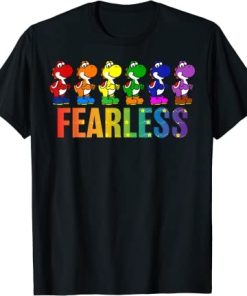 Super Mario Pride Yoshi Fearless Rainbow Line Up T-Shirt