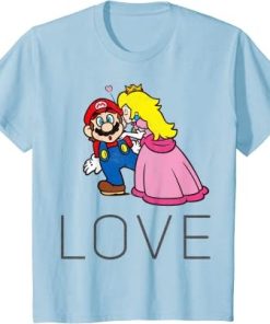 Super Mario Princess Peach Kiss Love Graphic T-Shirt