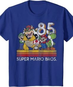 Super Mario Retro Character Line-Up Graphic T-Shirt